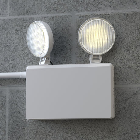 Twin Spot Emergency LED Light on wall 