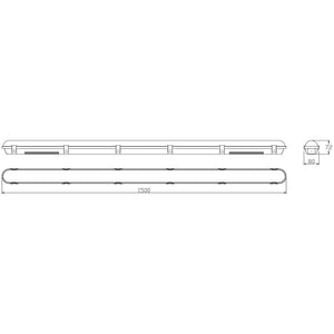 BATTERSEA Non-Corrosive LED Batten Light | 5ft Single 4200lm | CCT Tri-Colour & Multi Wattage | IP66 | Microwave Sensor