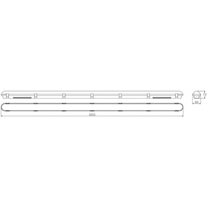 BATTERSEA Non-Corrosive LED Batten Light | 6ft Single 4800lm | CCT Tri-Colour & Multi Wattage | IP66 | Standard