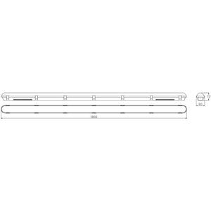 BATTERSEA Non-Corrosive LED Batten Light | 6ft Single 4800lm | CCT Tri-Colour & Multi Wattage | IP66 | Microwave Sensor