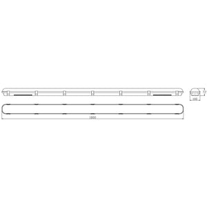 BATTERSEA Non-Corrosive LED Batten Light | 6ft Twin 9600lm | CCT Tri-Colour & Multi Wattage | IP66 | Emergency