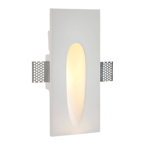 Teardrop Trimless Plaster In Wall Light | 1.6W LED | 3000K Warm White | IP20 | White