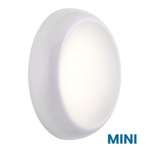 ACTON MINI Small 251mm Slim Bulkhead Light | LED Multi Wattage 1200lm | Tri-Colour CCT | IP65 | White | Microwave Emergency