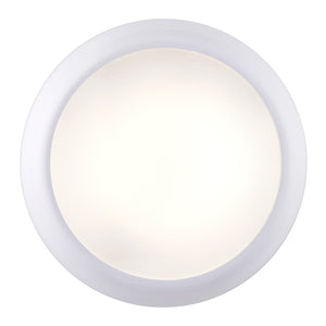 ACTON MINI Small 251mm Slim Bulkhead Light | LED Multi Wattage 1200lm | Tri-Colour CCT | IP65 | White | Microwave Sensor