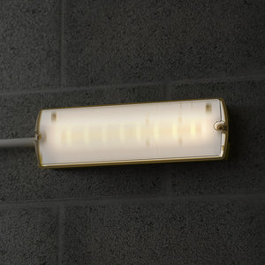 APEX 110V Rectangle Fire Exit Bulkhead Light Fitting | LED 5W 220lm | 6500K Daylight White | IP65 | 3hr Emergency Function