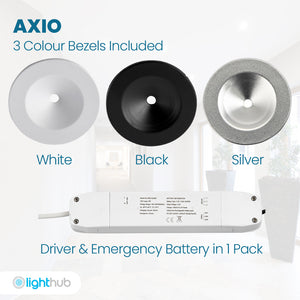 AXIO Mini Non Maintained LED Downlight Pin Spot Light | LED 2W 150lm | 6500K Daylight | IP20 | 3hr Emergency