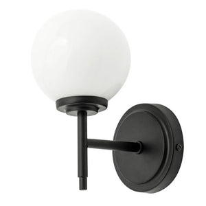 PORTO | Globe Glass Waterproof Bathroom Kitchen Wall Light Fitting | G9 | IP44 | Black