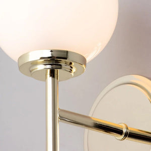 PORTO | Globe Glass Waterproof Bathroom Kitchen Wall Light Fitting | G9 | IP44 | Polished Brass