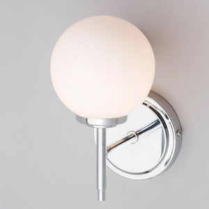 PORTO | LED Globe Glass Bathroom Wall Light Fitting | G9 4000K Neutral White Dimmable | IP44 | Polished Chrome