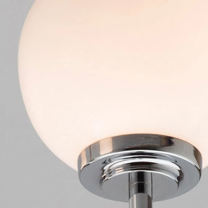 PORTO | LED Globe Glass Bathroom Wall Light Fitting | G9 4000K Neutral White Dimmable | IP44 | Polished Chrome