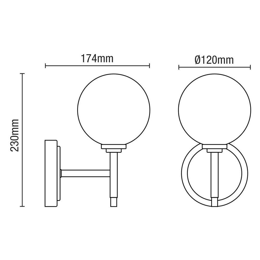 PORTO | LED Globe Glass Bathroom Wall Light Fitting | G9 4000K Neutral White Dimmable | IP44 | Polished Chrome