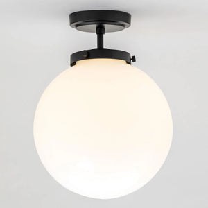 PORTO | Globe Glass Waterproof Ceiling Light Fitting | G9 | IP44 | Black