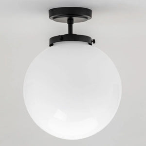 PORTO | Globe Glass Waterproof Ceiling Light Fitting | G9 | IP44 | Black