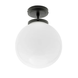 PORTO | Globe Glass Waterproof Ceiling Light Fitting | G9 | IP44 | Black