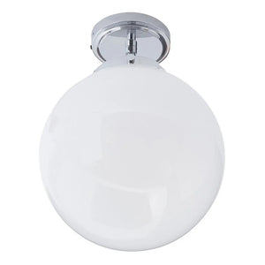 PORTO | Globe Glass Waterproof Ceiling Light Fitting | G9 | IP44 | Polished Chrome