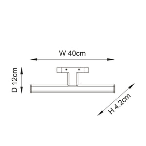 AXIS | LED Over Mirror Bathroom Light Wall Semi-Flush Fitting | IP44 | Chrome