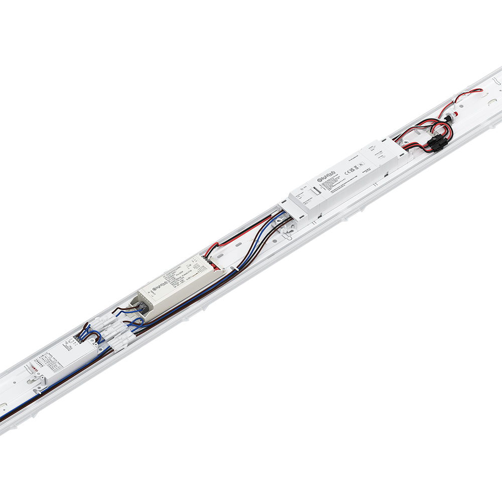 BATTERSEA Non-Corrosive LED Batten Light | 5ft Single 4200lm | CCT Tri-Colour & Multi Wattage | IP66 | Emergency + Microwave Sensor