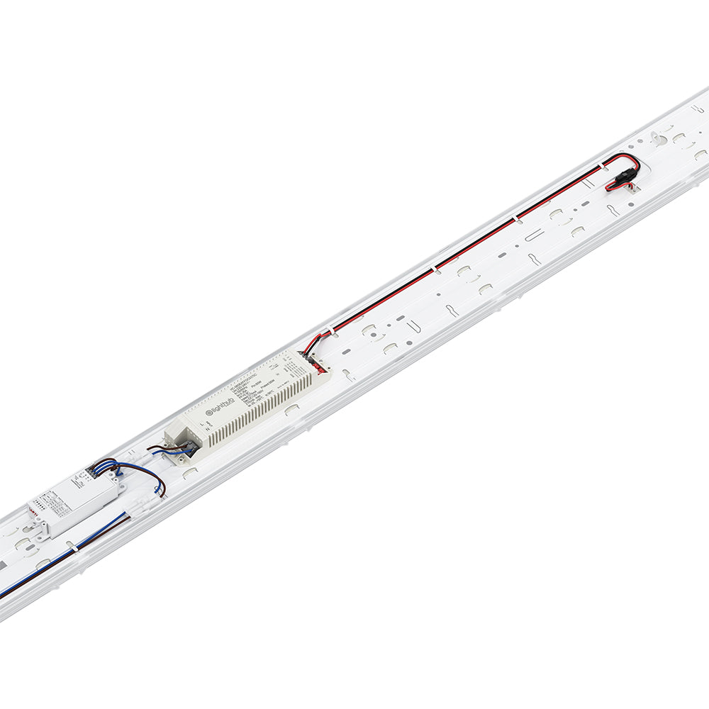 BATTERSEA Non-Corrosive LED Batten Light | 5ft Twin 7200lm | CCT Tri-Colour & Multi Wattage | IP66 | Microwave Sensor