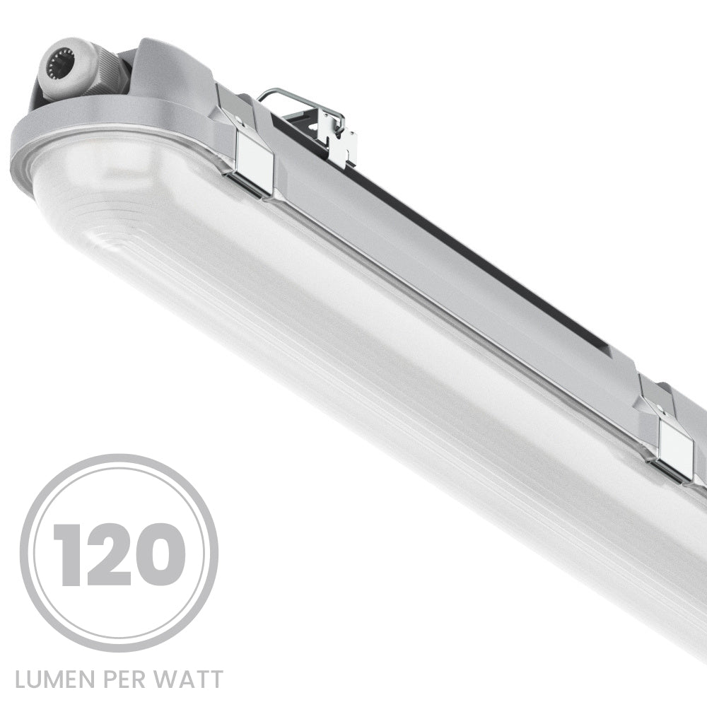 BATTERSEA Non-Corrosive LED Batten Light | 5ft Single 4200lm | CCT Tri-Colour & Multi Wattage | IP66 | Standard