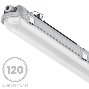 BATTERSEA Non-Corrosive LED Batten Light | 5ft Single 4200lm | CCT Tri-Colour & Multi Wattage | IP66 | Emergency