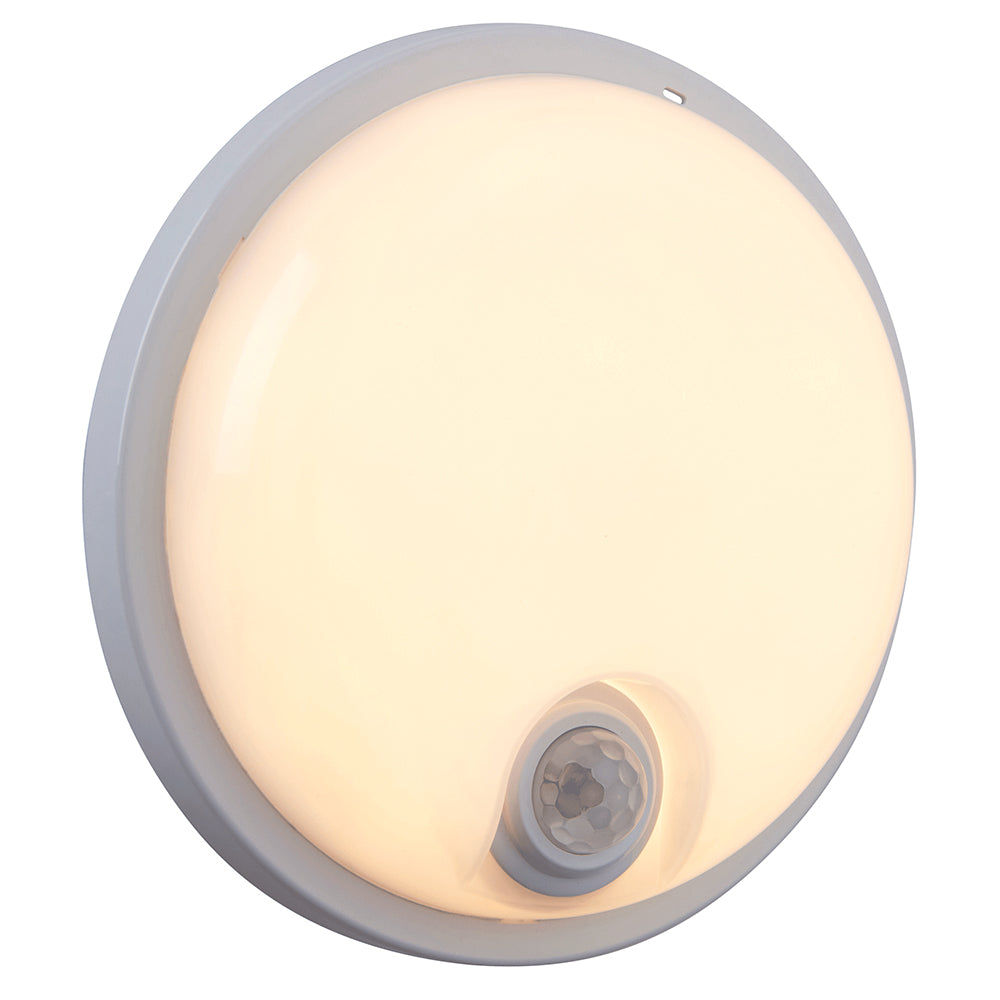 SOHO Compact Bulkhead Light Fitting | LED 15W 1500lm | CCT Tri-Colour | IP65 | PIR Motion Sensor