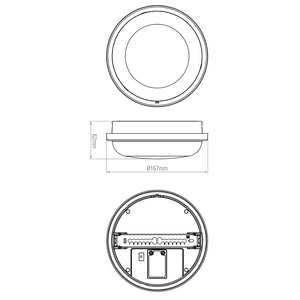 SOHO Compact Bulkhead Light Fitting | LED 15W 1500lm | CCT Tri-Colour | IP65 | 15cm