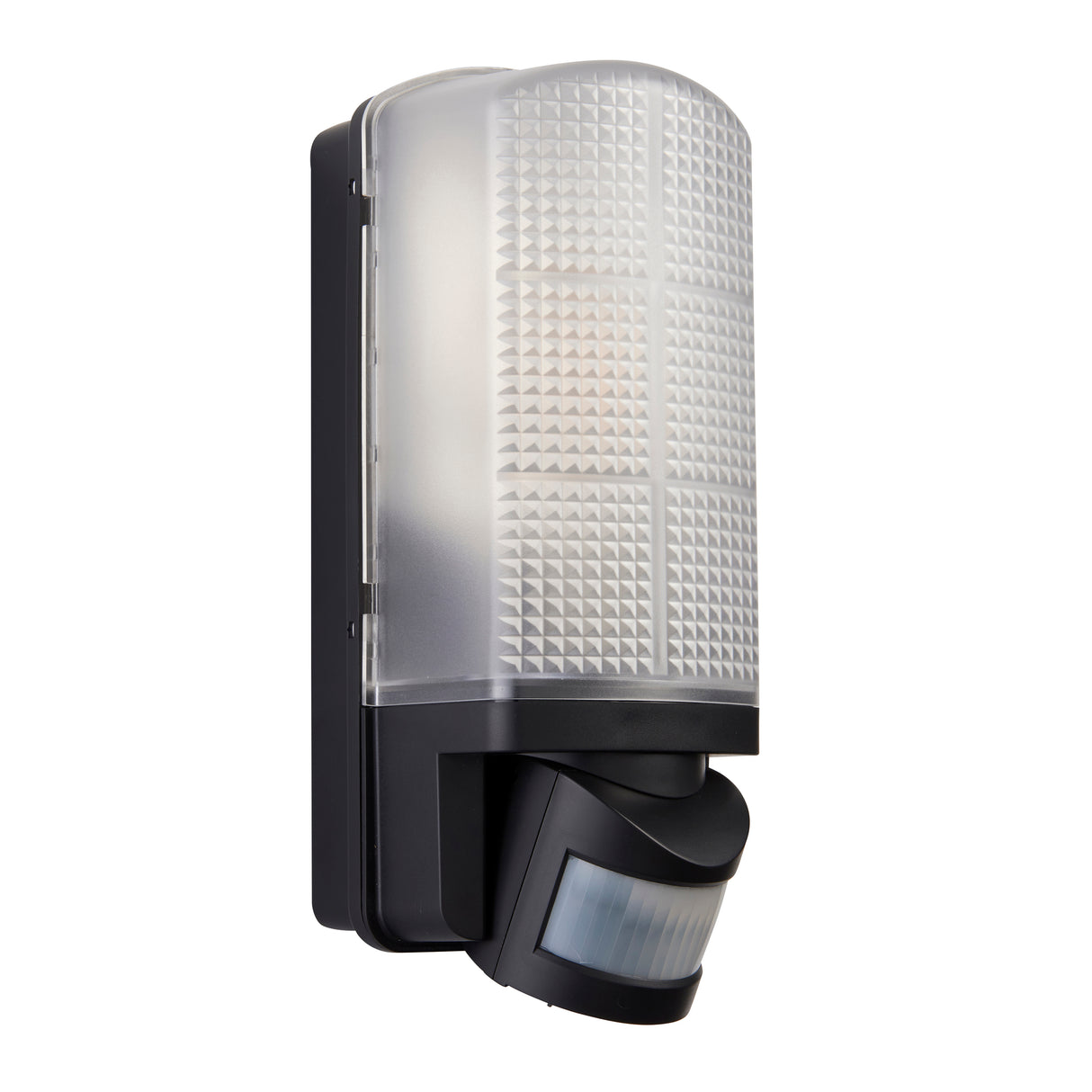 Outdoor Bulkhead Wall Light Fitting | LED CCT 8W E27 | CCT Tri-Colour | IP44 | PIR Motion Sensor | Black