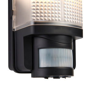 Outdoor Bulkhead Wall Light Fitting | LED CCT 8W E27 | CCT Tri-Colour | IP44 | PIR Motion Sensor | Black