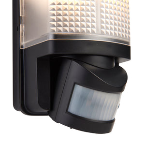 Outdoor Bulkhead Wall Light Fitting | LED CCT 8W E27 | CCT Tri-Colour | IP44 | PIR Motion Sensor | Black