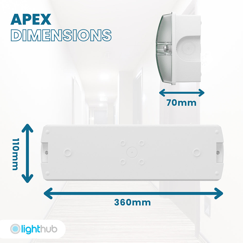 3.5W IP65 LED Emergency Bulkhead Light Fire Exit Sign Legend 3hr Maintained