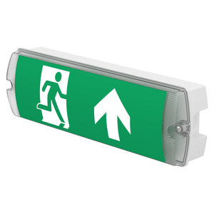 APEX Rectangle Fire Exit Bulkhead Light Fitting | LED 3.5W 254lm | 4000K Daylight White | IP65 | 3hr Emergency SELF TEST