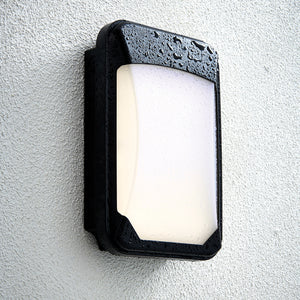 LED Slim Exterior Wall Pack Bulkhead Light Outside Security Black