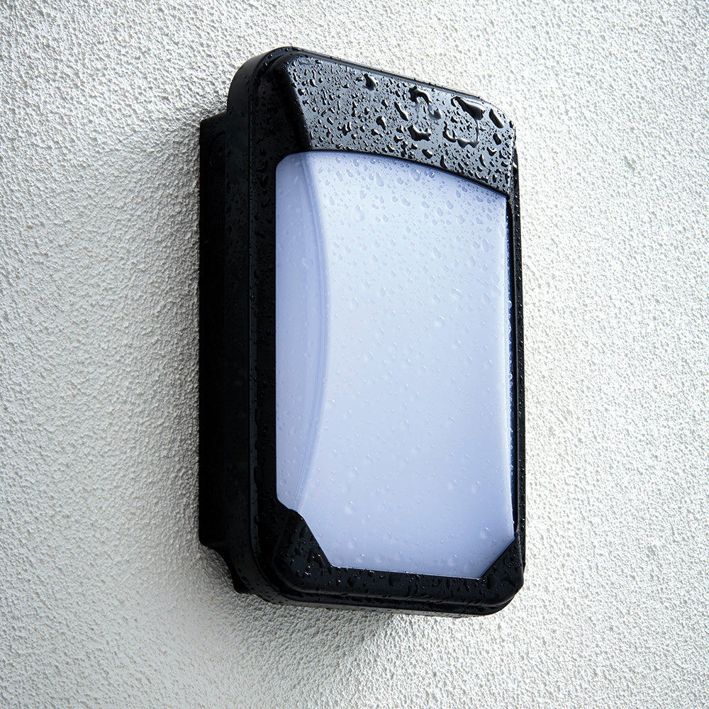 Photocell Dusk to Dawn LED Slim Exterior Wall Pack Bulkhead Light Outside Security Black