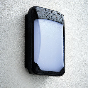 Photocell Dusk to Dawn LED Slim Exterior Wall Pack Bulkhead Light Outside Security Black