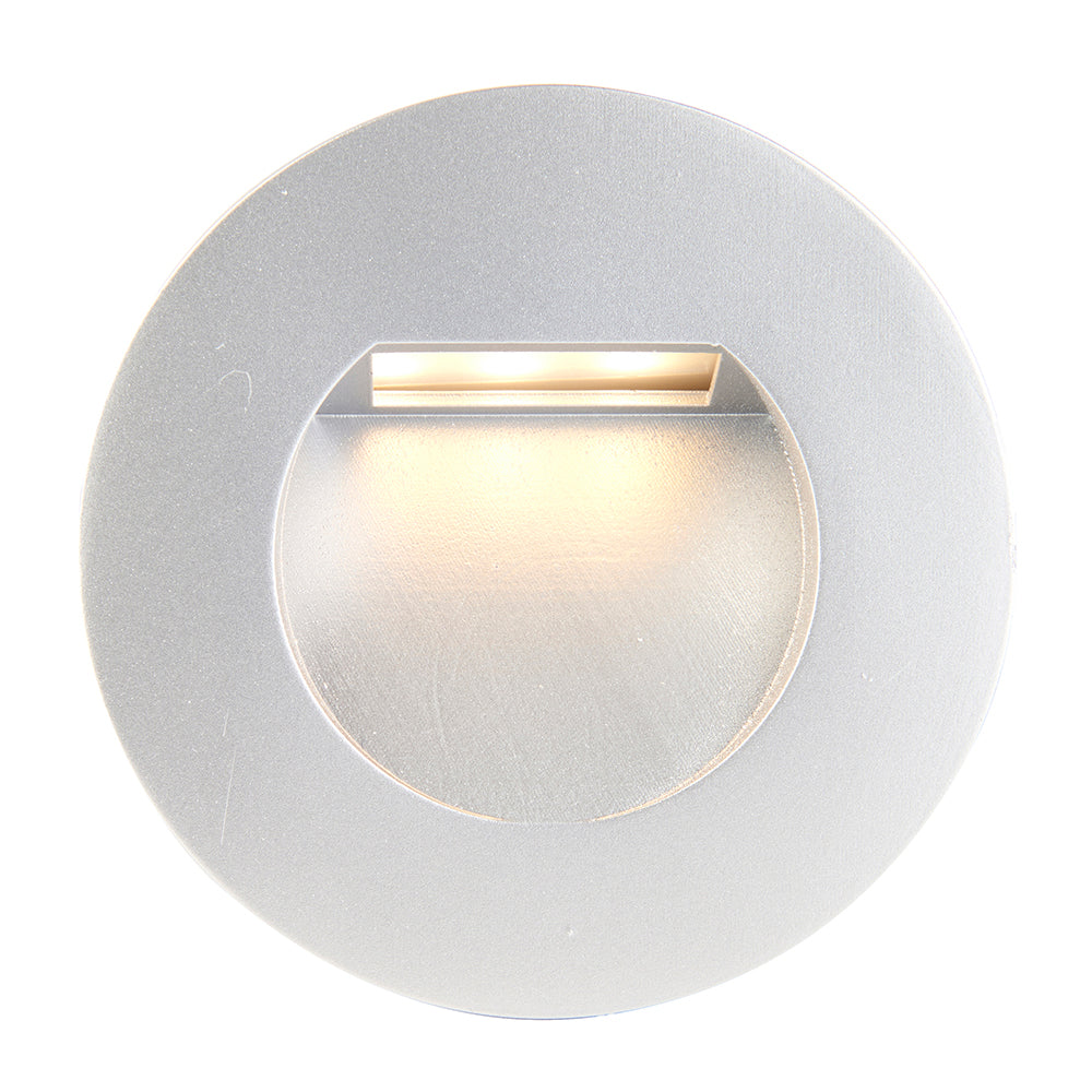 Recessed Indirect Round Wall Step Brick Stair Light for Indoor / Outdoor | LED CCT 1.5W | IP65 | 3000K, 4000K & 6500K | Silver