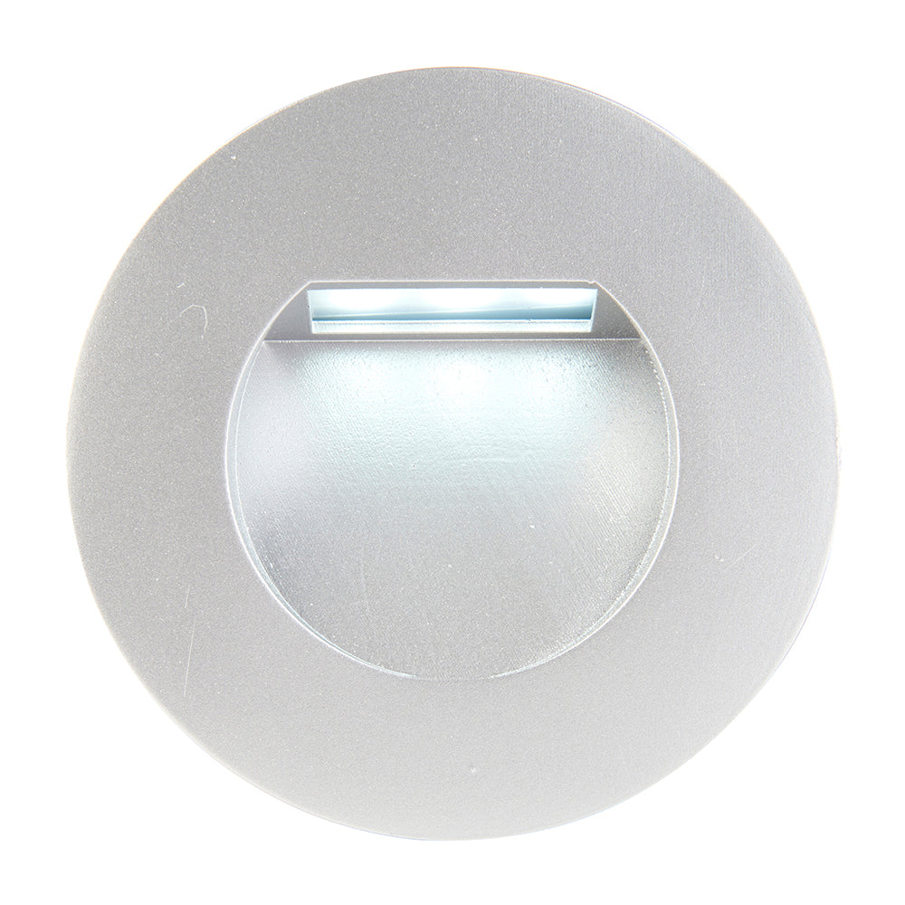 Recessed Indirect Round Wall Step Brick Stair Light for Indoor / Outdoor | LED CCT 1.5W | IP65 | 3000K, 4000K & 6500K | Silver