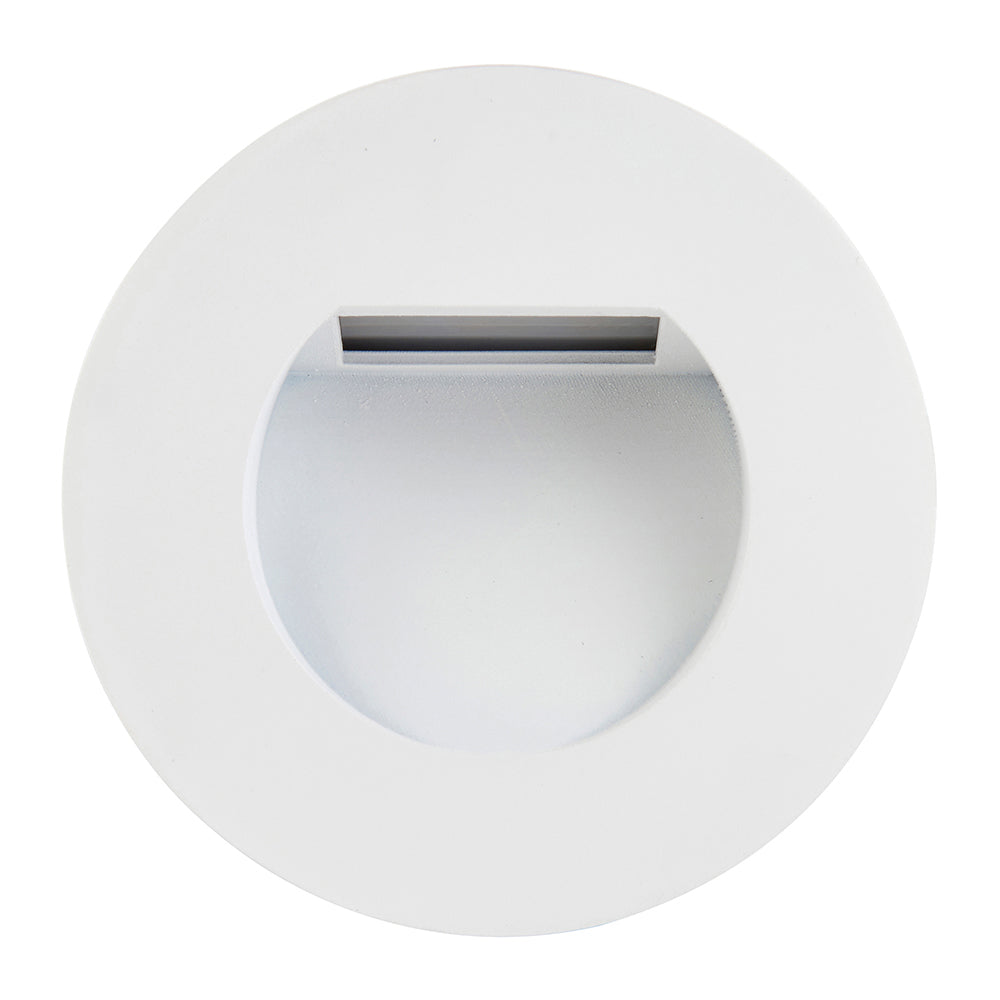 Recessed Indirect Round Wall Step Brick Stair Light for Indoor / Outdoor | LED CCT 1.5W | IP65 | 3000K, 4000K & 6500K | White