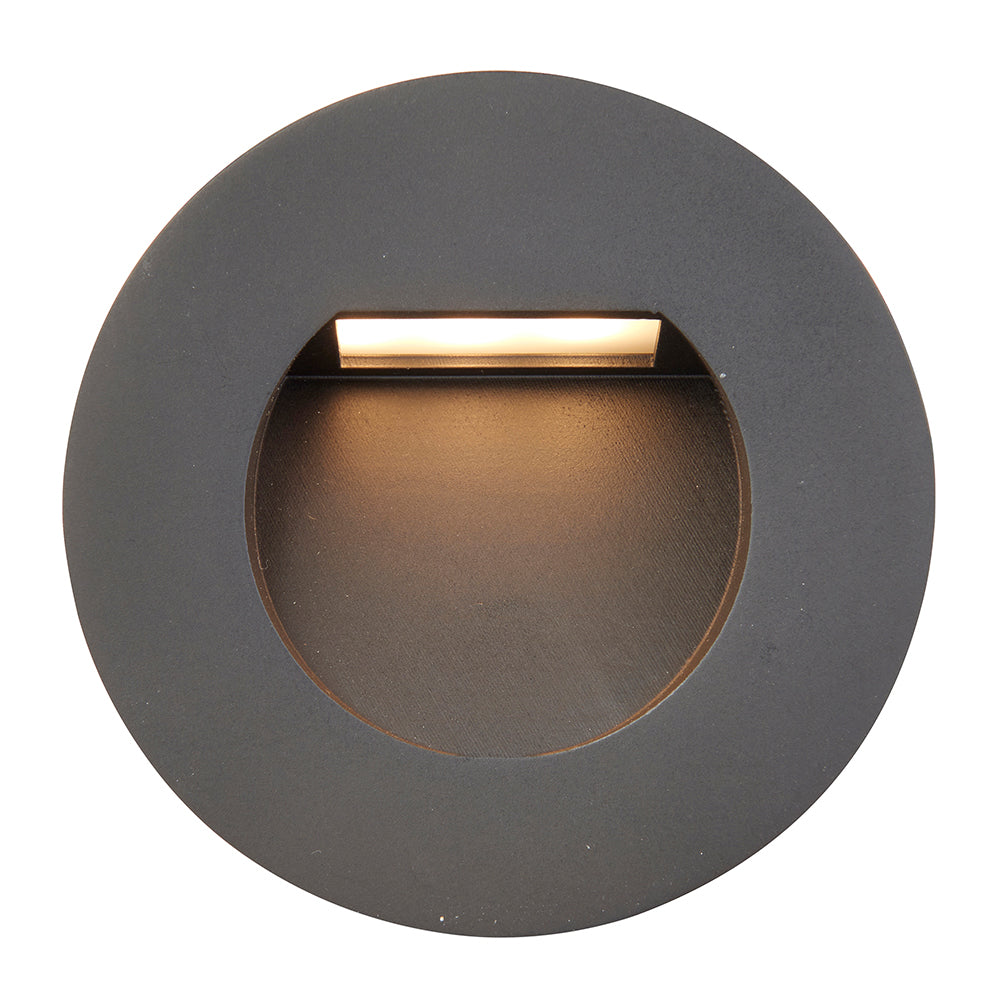 Recessed Indirect Round Wall Step Brick Stair Light for Indoor / Outdoor | LED CCT 1.5W | IP65 | 3000K, 4000K & 6500K | Black