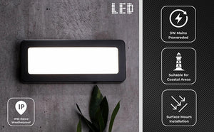 Outdoor Surface Wall Brick Light | LED 3W | IP65 | 4000K Neutral White | Anthracite