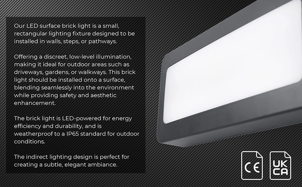 Outdoor Surface Wall Brick Light | LED 3W | IP65 | 4000K Neutral White | Anthracite