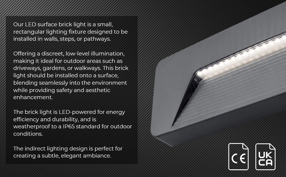 Outdoor Surface Indirect Wall Brick Light | LED 3W | IP65 | 4000K Neutral White | Anthracite