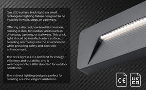 Outdoor Surface Indirect Wall Brick Light | LED 3W | IP65 | 4000K Neutral White | Anthracite