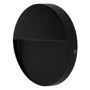 ONZA | Outdoor Surface Indirect Round Wall Brick Step Guide Light | LED 3W 110mm | IP54 | 4000K Neutral White | Black