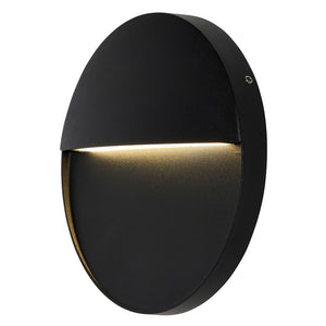 ONZA | Outdoor Surface Indirect Round Wall Brick Step Guide Light | LED 6W 160mm | IP54 | 4000K Neutral White | Black