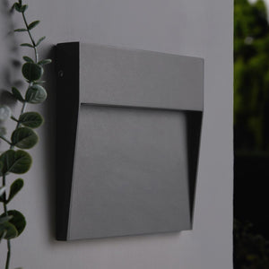 PUYA | Outdoor Surface Indirect Square Wall Brick Step Guide Light | LED 3W 110mm | IP54 | 4000K Neutral White | Anthracite