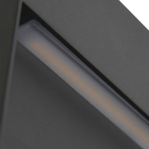 PUYA | Outdoor Surface Indirect Square Wall Brick Step Guide Light | LED 3W 110mm | IP54 | 4000K Neutral White | Anthracite