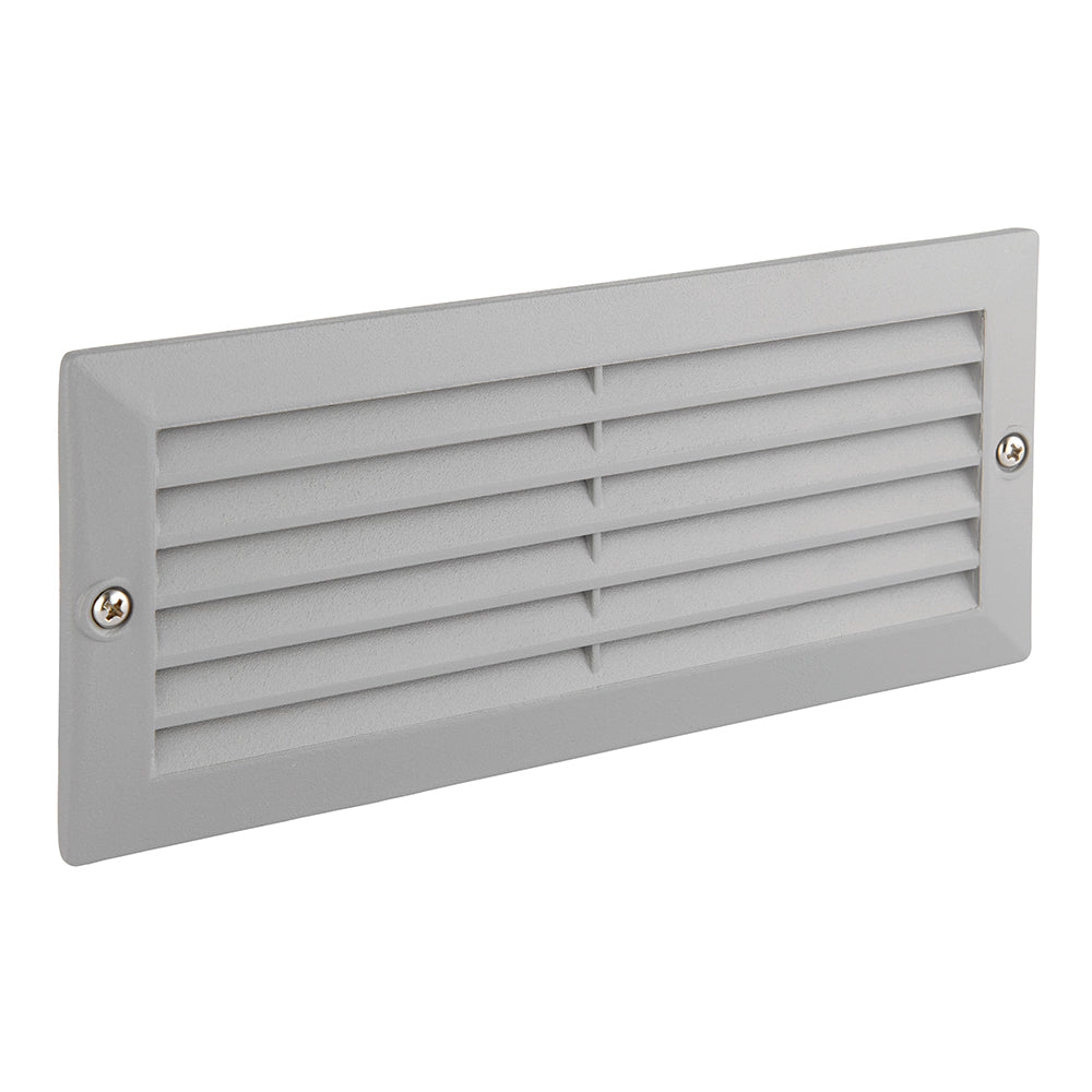 CCT 8W Outdoor Recessed Wall Die-Cast & Glass Louvre Grill Brick Light | LED E27 | 3000K, 4000K & 6000K White | IP44 | Grey