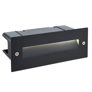 Outdoor Recessed Wall Indirect Stainless Steel 304 Brick Light | LED 2W | 4000K Neutral White | IP44 | Black