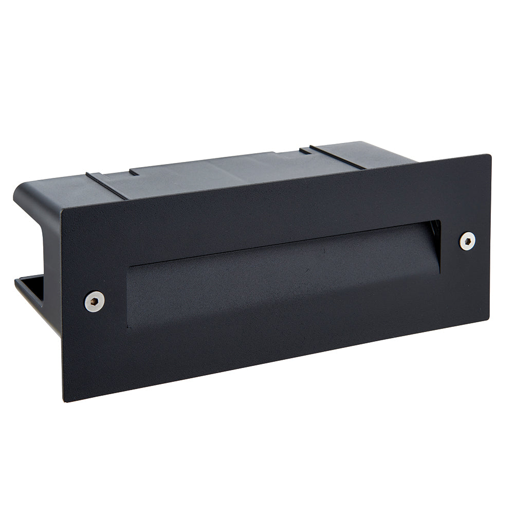 Outdoor Recessed Wall Indirect Stainless Steel 304 Brick Light | LED 2W | 4000K Neutral White | IP44 | Black