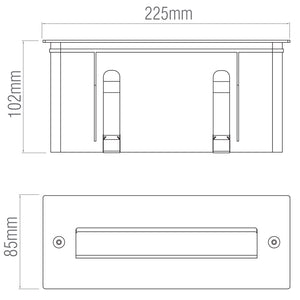 Outdoor Recessed Wall Indirect Stainless Steel 304 Brick Light | LED 2W | 4000K Neutral White | IP44 | Black